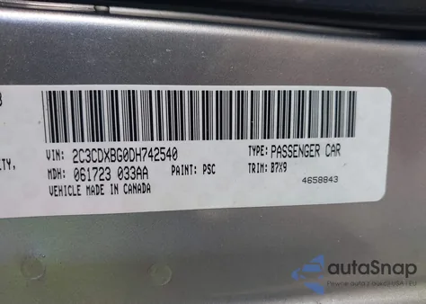 2013 Dodge Charger Se из США, поврежденный, VIN 2C3CDXBG0DH742540